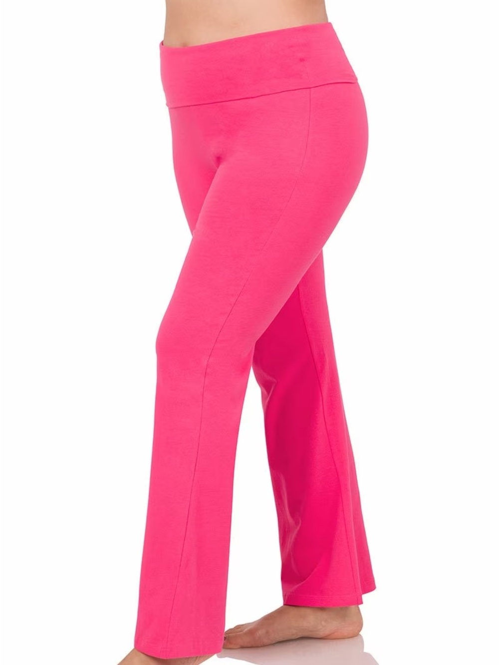 Zenana Outfitters Pink Pull-On Flared Leggings